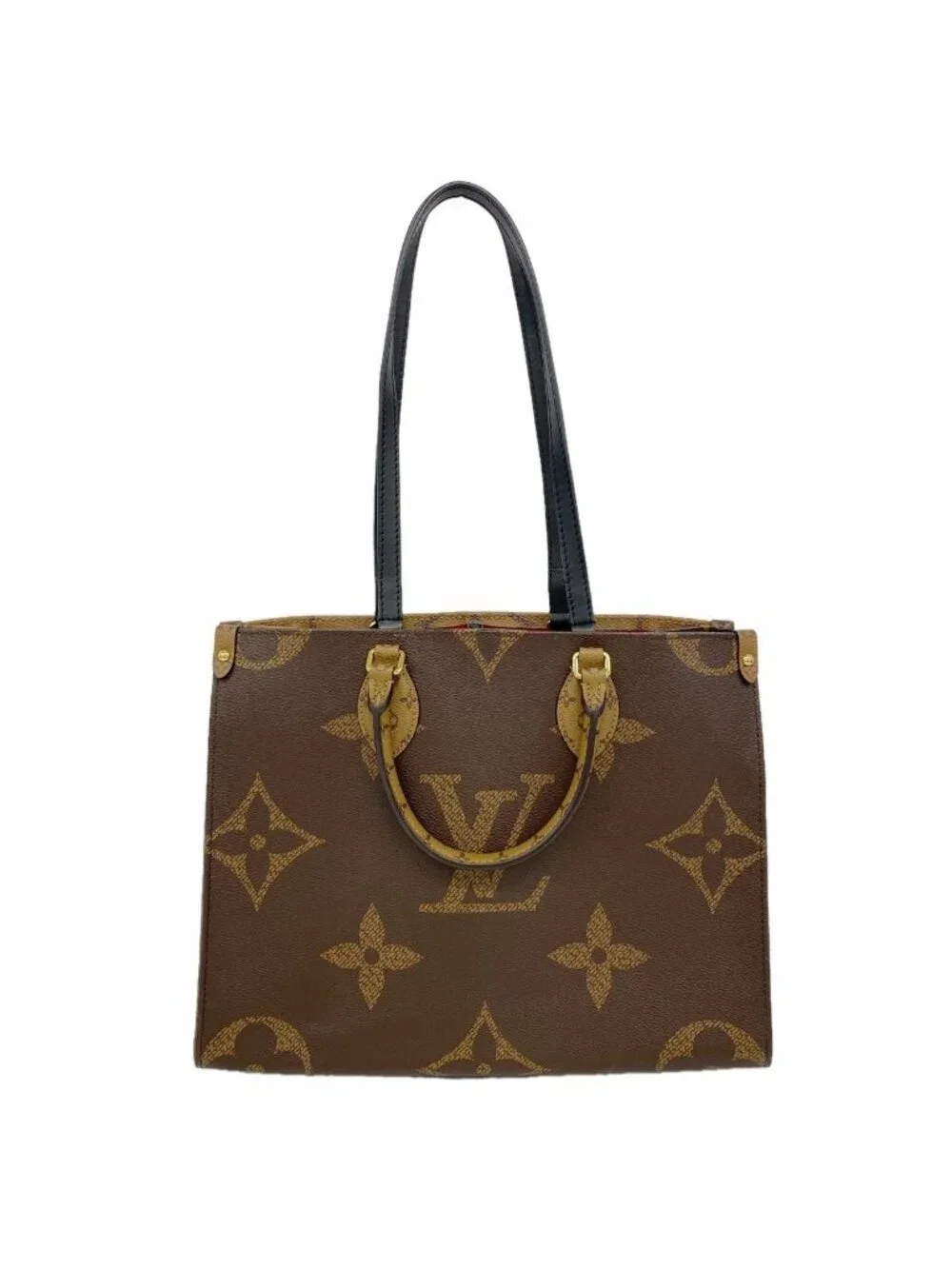 Louis Vuitton Tote Monogram Giant Reverse On The Go MM Brown 2-Way